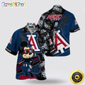 NCAA Arizona Wildcats Hawaiian Shirt Mickey And Floral Pattern