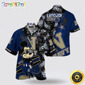 NCAA Navy Midshipmen Hawaiian Shirt Mickey And Floral Pattern