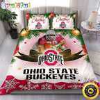NCAA Ohio State Buckeyes Bedding Sets Merry Christmas Quilt Bedding Sets