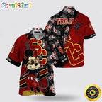 NCAA Usc Trojans Hawaiian Shirt Mickey And Floral Pattern