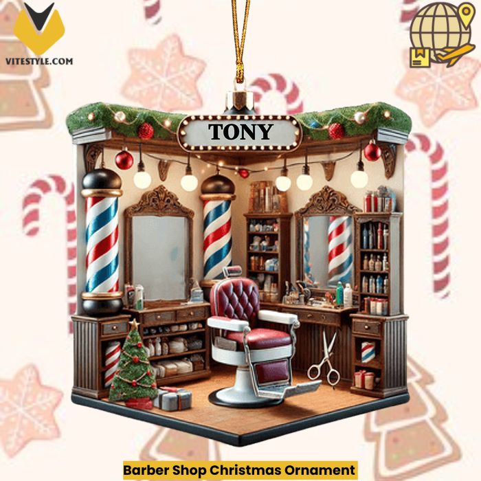 Barber Shop Christmas Ornament