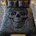 Black Rose Skull Bedding Set