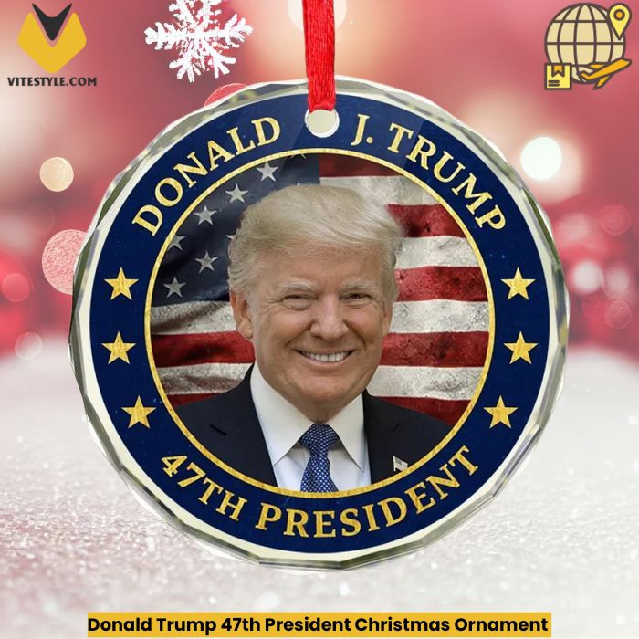 Donald Trump 47th President Christmas Ornament