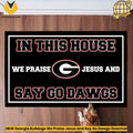 NEW Georgia Bulldogs We Praise Jesus and Say Go Dawgs Doormat
