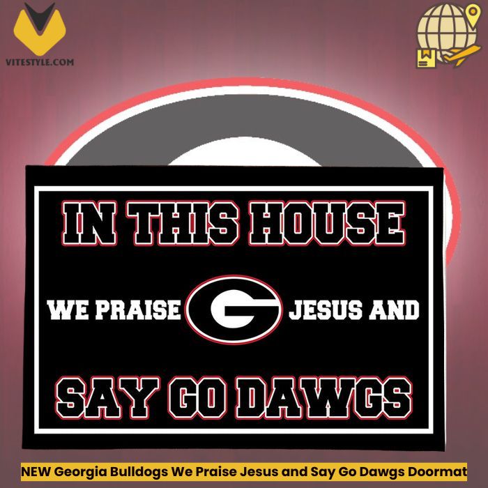 NEW Georgia Bulldogs We Praise Jesus and Say Go Dawgs Doormat