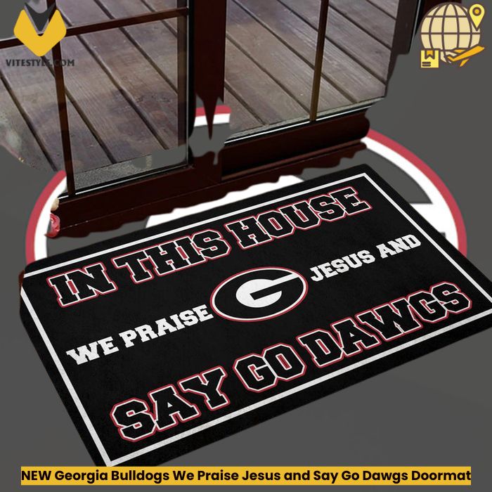 NEW Georgia Bulldogs We Praise Jesus and Say Go Dawgs Doormat