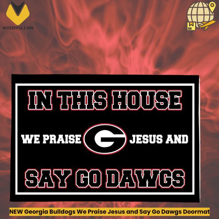 NEW Georgia Bulldogs We Praise Jesus and Say Go Dawgs Doormat