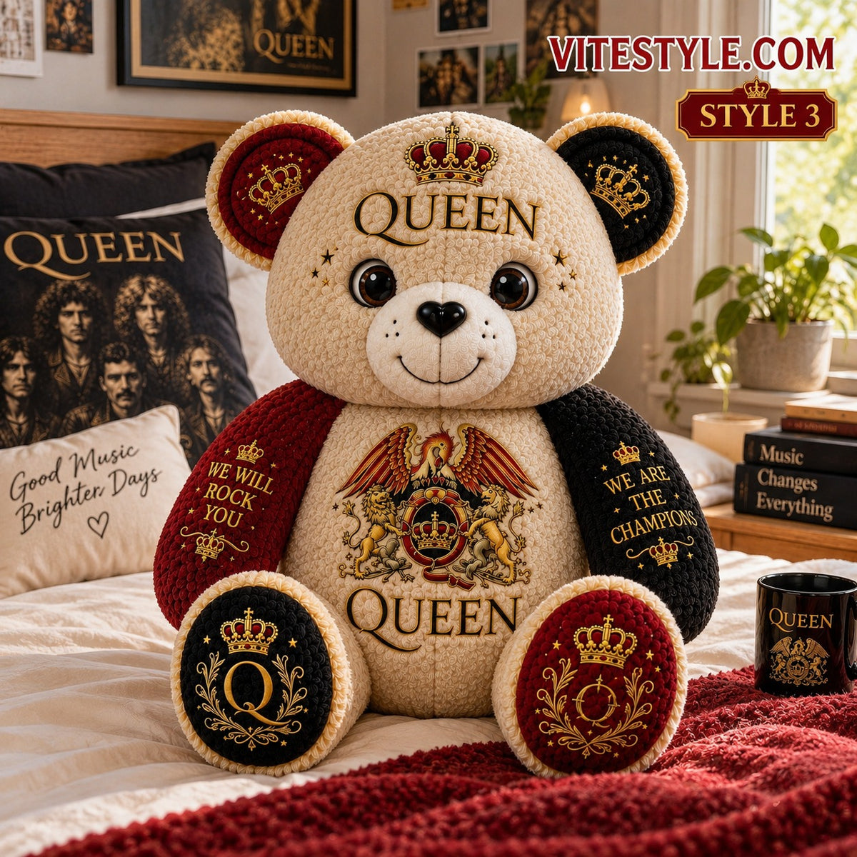 NEW Queen Bear Shaped Pillow