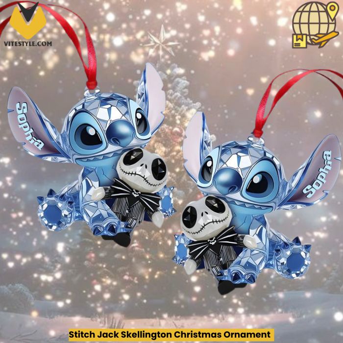 Stitch Jack Skellington Christmas Ornament