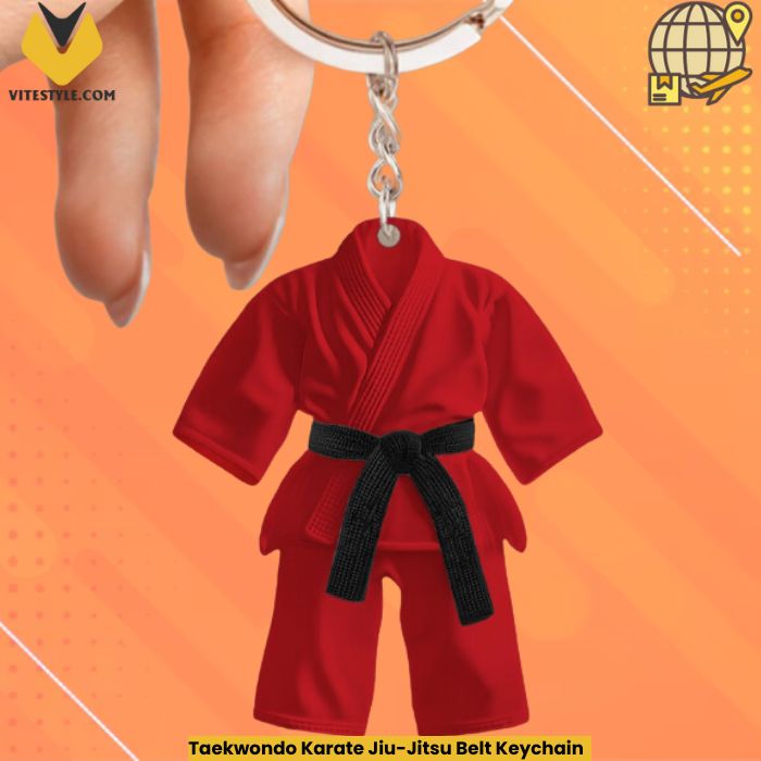 Taekwondo Karate Jiu-Jitsu Belt Keychain
