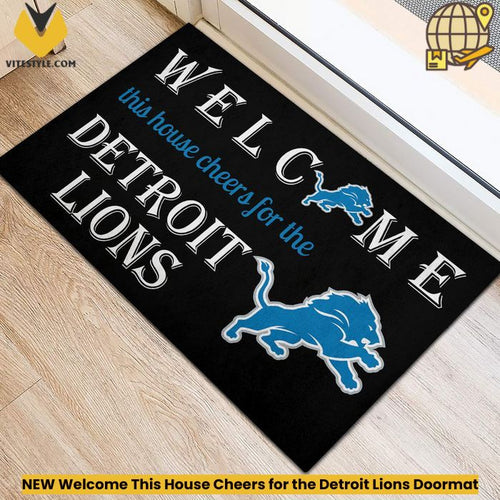 NEW Welcome This House Cheers for the Detroit Lions Doormat