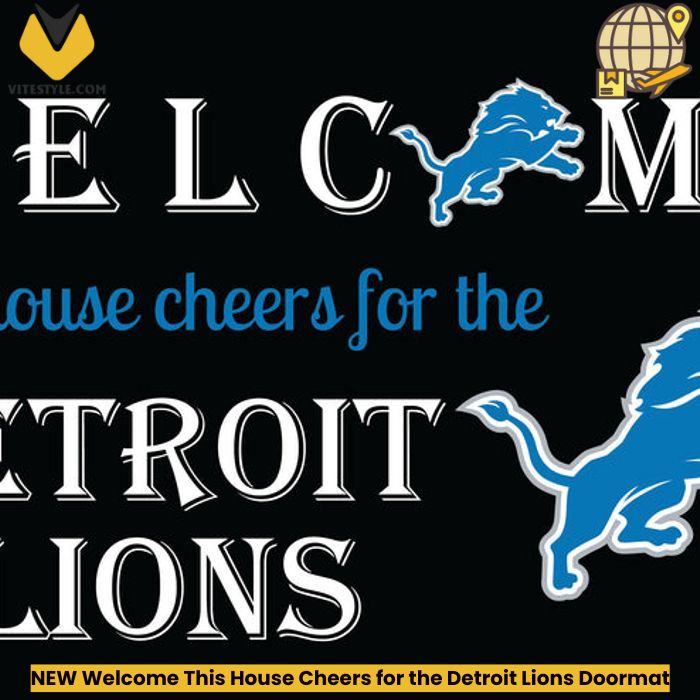 NEW Welcome This House Cheers for the Detroit Lions Doormat