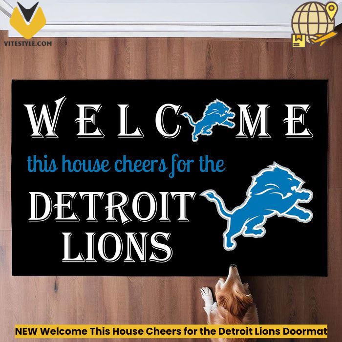 NEW Welcome This House Cheers for the Detroit Lions Doormat