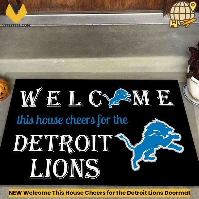 NEW Welcome This House Cheers for the Detroit Lions Doormat