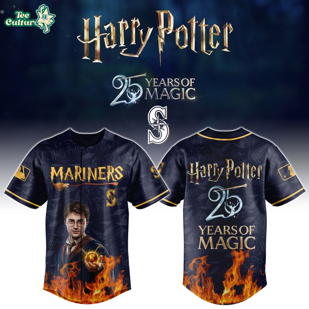 NEWEST Seattle Mariners x Harry Potter 25 Years of Magic Baseball Jersey