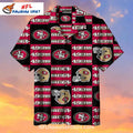 NFL 49ers Hawaiian Shirt Black And Red Checkered Logo Pattern