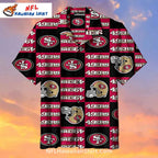 NFL 49ers Hawaiian Shirt Black And Red Checkered Logo Pattern