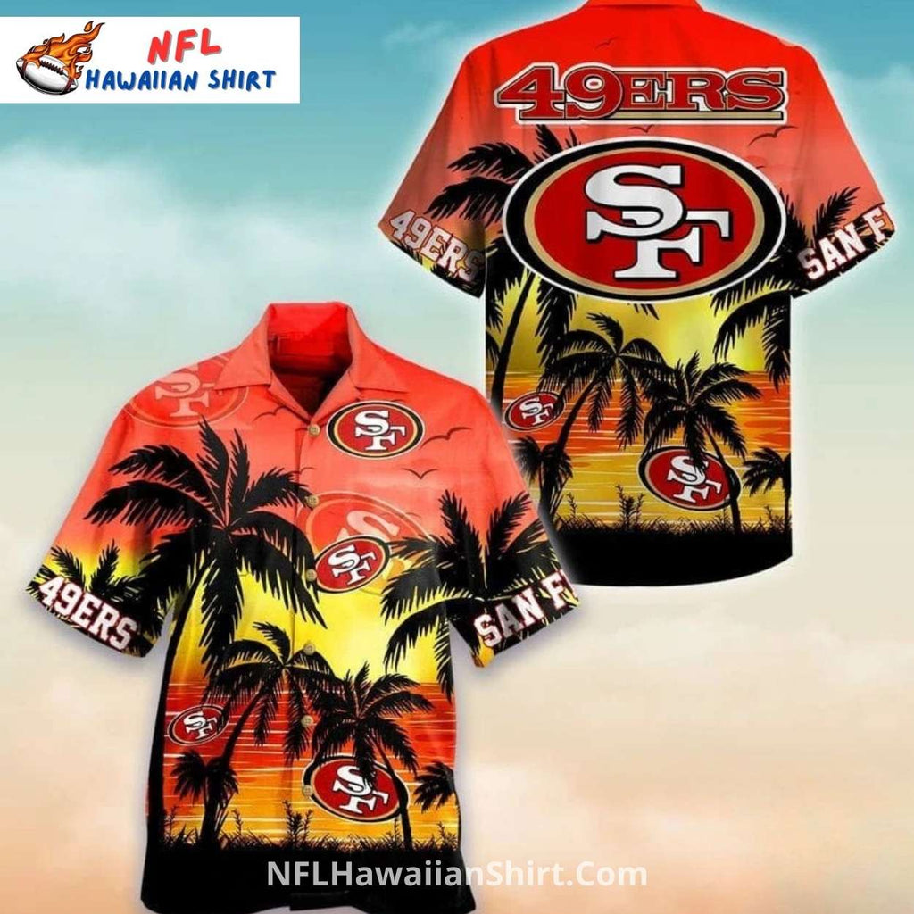 NFL 49ers Hawaiian Shirt Sunset Palm Beach Design