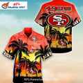NFL 49ers Hawaiian Shirt Sunset Palm Beach Design