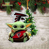 NFL Atlanta Falcons Baby Yoda Christmas Ornament Xmas Tree Decoration