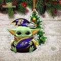 NFL Baltimore Ravens Baby Yoda Christmas Ornament Xmas Tree Decoration