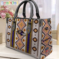 NFL Baltimore Ravens Native American Pattern Leather Bag, Football Women Leather Bag