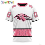 NFL Baltimore Ravens T-Shirt Special Pink Design Fight Breast Cancer