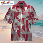 NFL Buccaneers Geometric Pattern Hawaiian Shirt In Red And Gray
