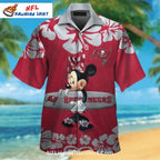 NFL Buccaneers Hawaiian Shirt Minnie Mouse Floral Design