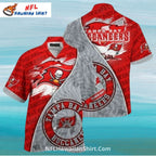 NFL Buccaneers Hawaiian Shirt Red And Gray Split Design