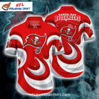 NFL Buccaneers Hawaiian Shirt Red And White Swirl Design