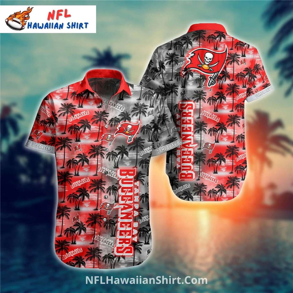 NFL Buccaneers Hawaiian Shirt Sunset Skyline Design