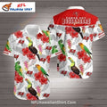 NFL Buccaneers Parrot And Floral Hawaiian Shirt In White