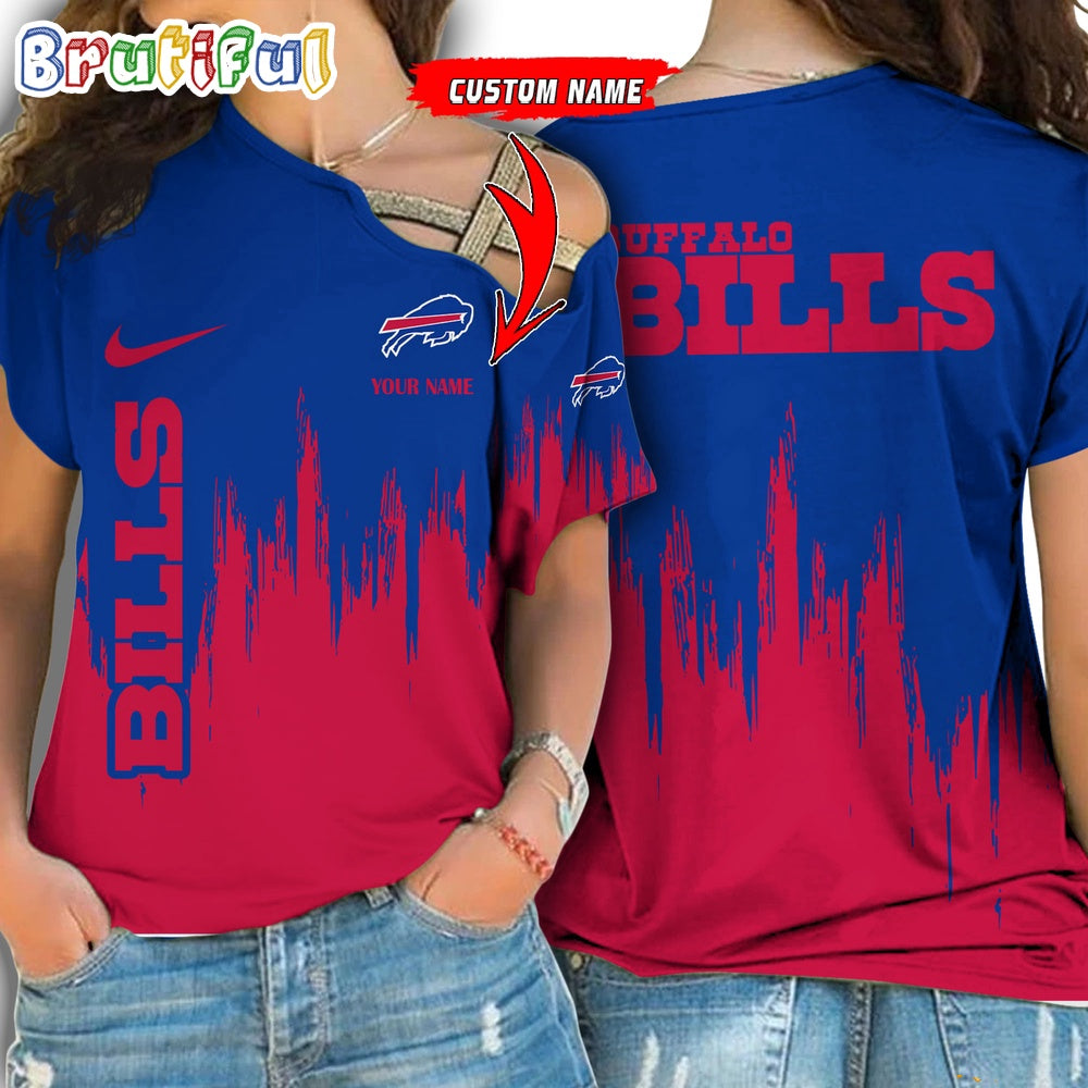 NFL Buffalo Bills Football Team Logo Design One Shoulder Shirt
