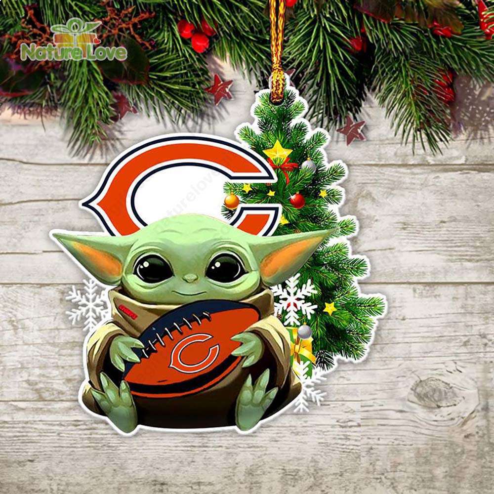 NFL Chicago Bears Baby Yoda Christmas Ornament Xmas Tree Decoration