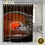 NFL Cleveland Browns Logo Shower Curtain Set For Bathroom Decor