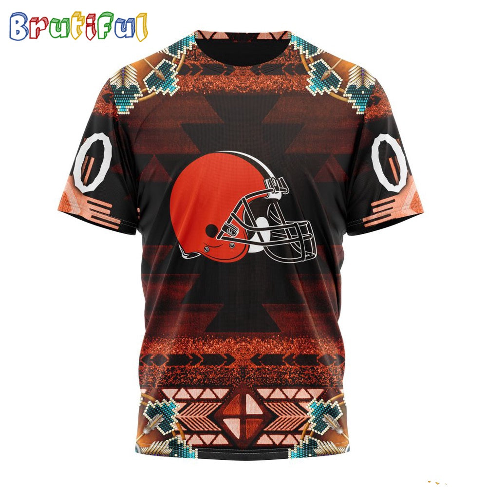 NFL Cleveland Browns T-Shirt Special Native Costume Design T-Shirt