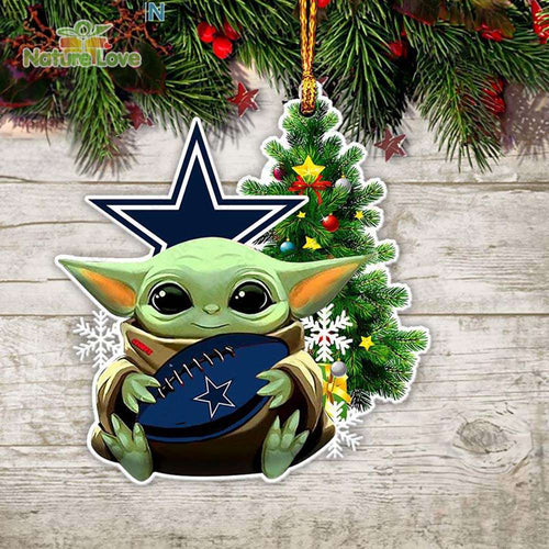 NFL Dallas Cowboys Baby Yoda Christmas Ornament Xmas Tree Decoration