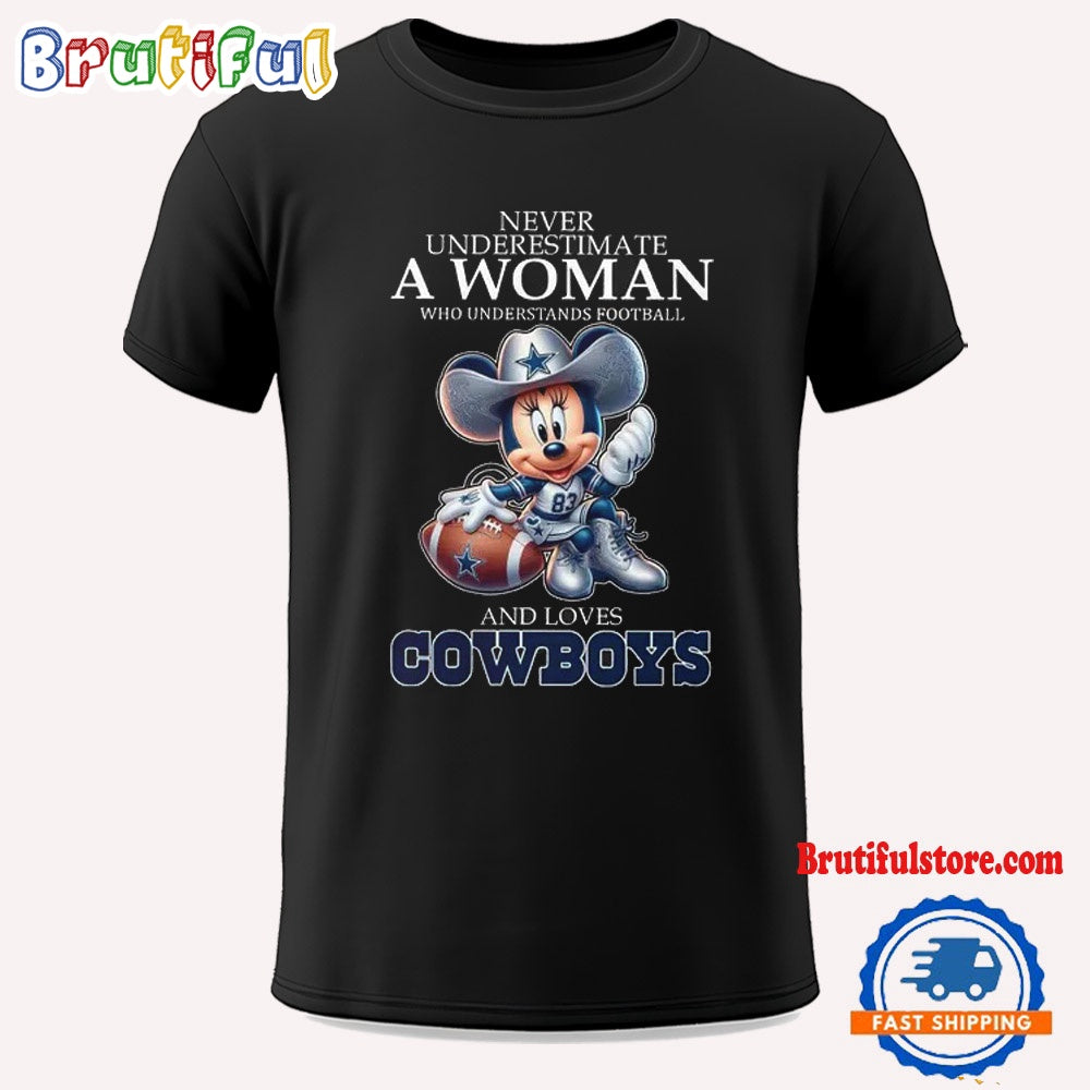 NFL Dallas Cowboys Mickey Mouse Football Player T Shirt
