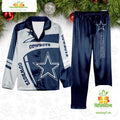 NFL Dallas Cowboys Football Team Winter Satin Pajamas Set Gift for Fans