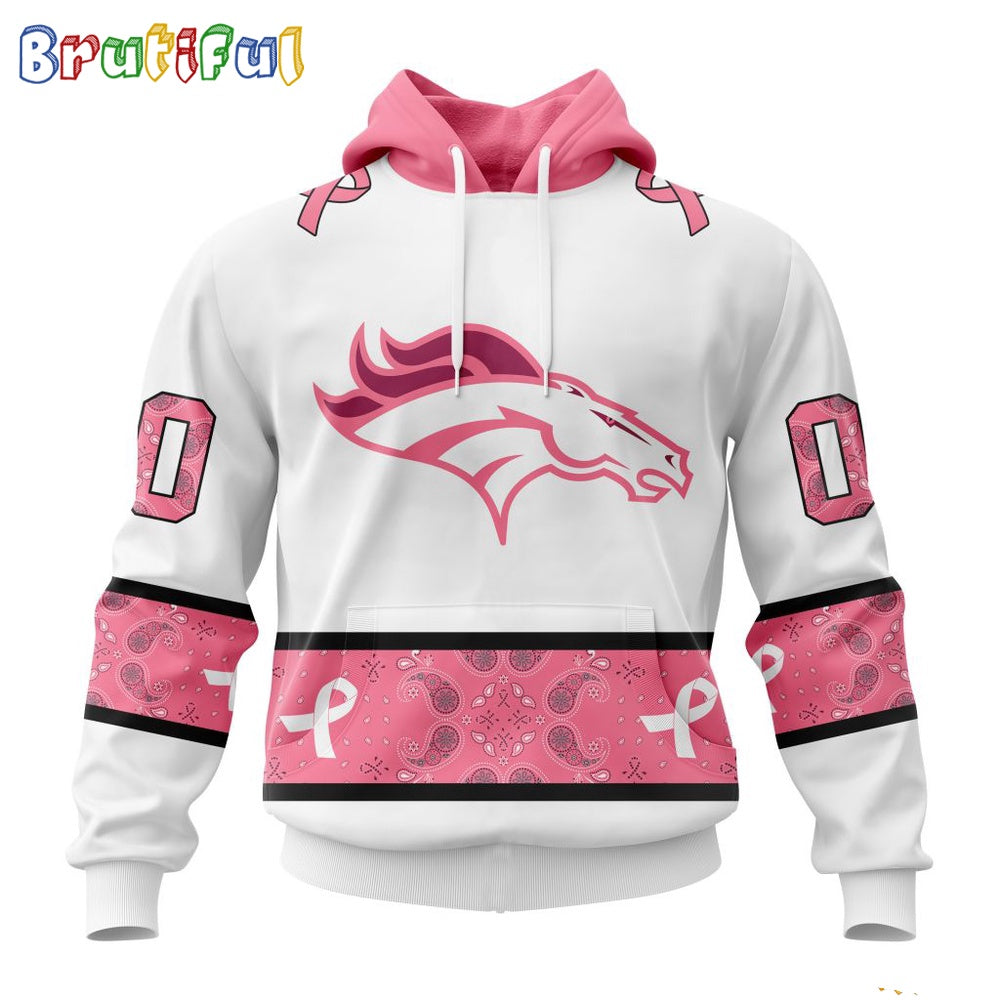 NFL Denver Broncos Hoodie Special Pink Design Fight Breast Cancer