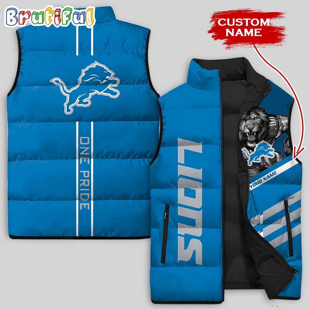 NFL Detroit Lions Damn Right Sleeveless Down Jacket
