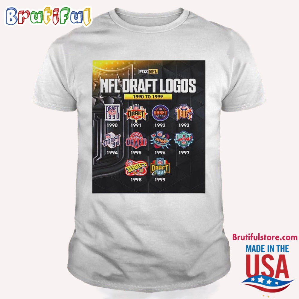 NFL Draft Logos From 1990 To 1999 T Shirt