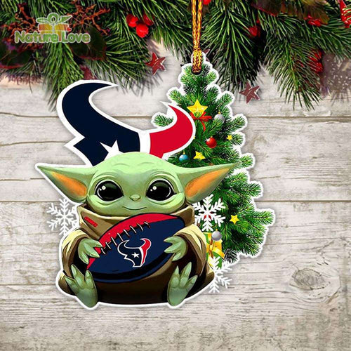 NFL Houston Texans Baby Yoda Christmas Ornament Xmas Tree Decoration