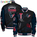 NFL Houston Texans Baseball Jacket Print Logo Team Football Jacket