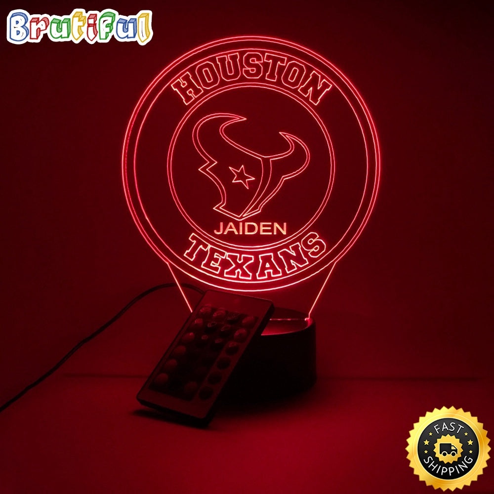 NFL Houston Texans Night Light Football 3D LED Light