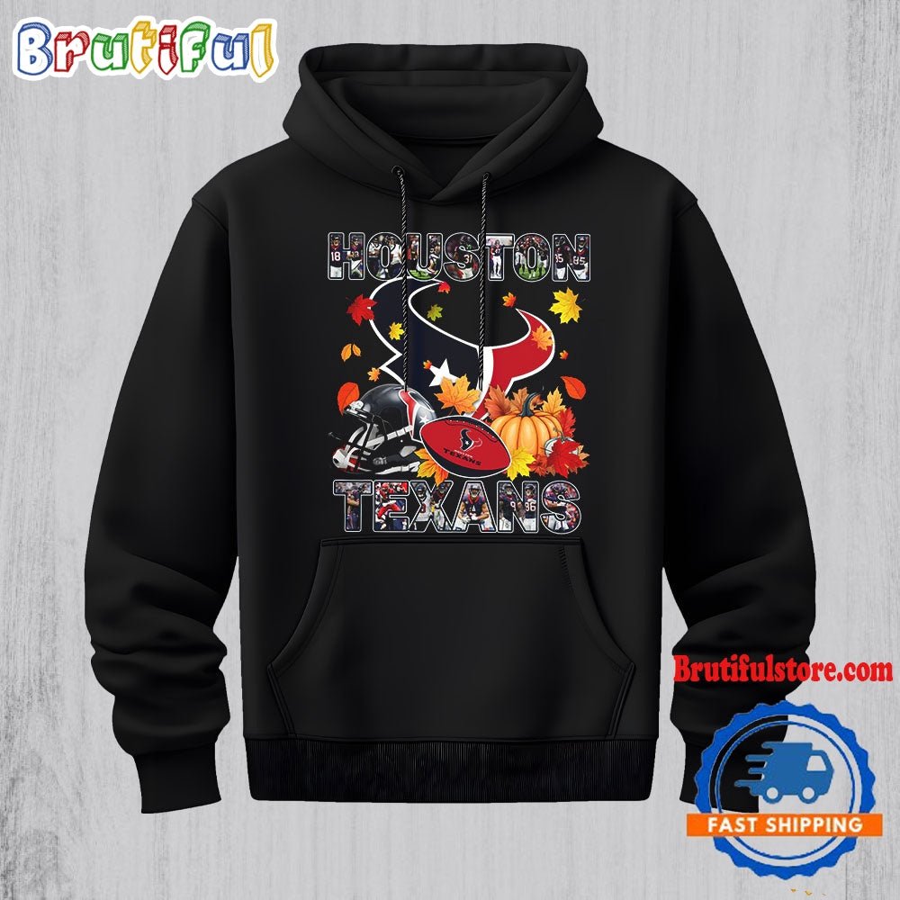 NFL Houston Texans Team Player Graphics Autumn Hoodie Shirt