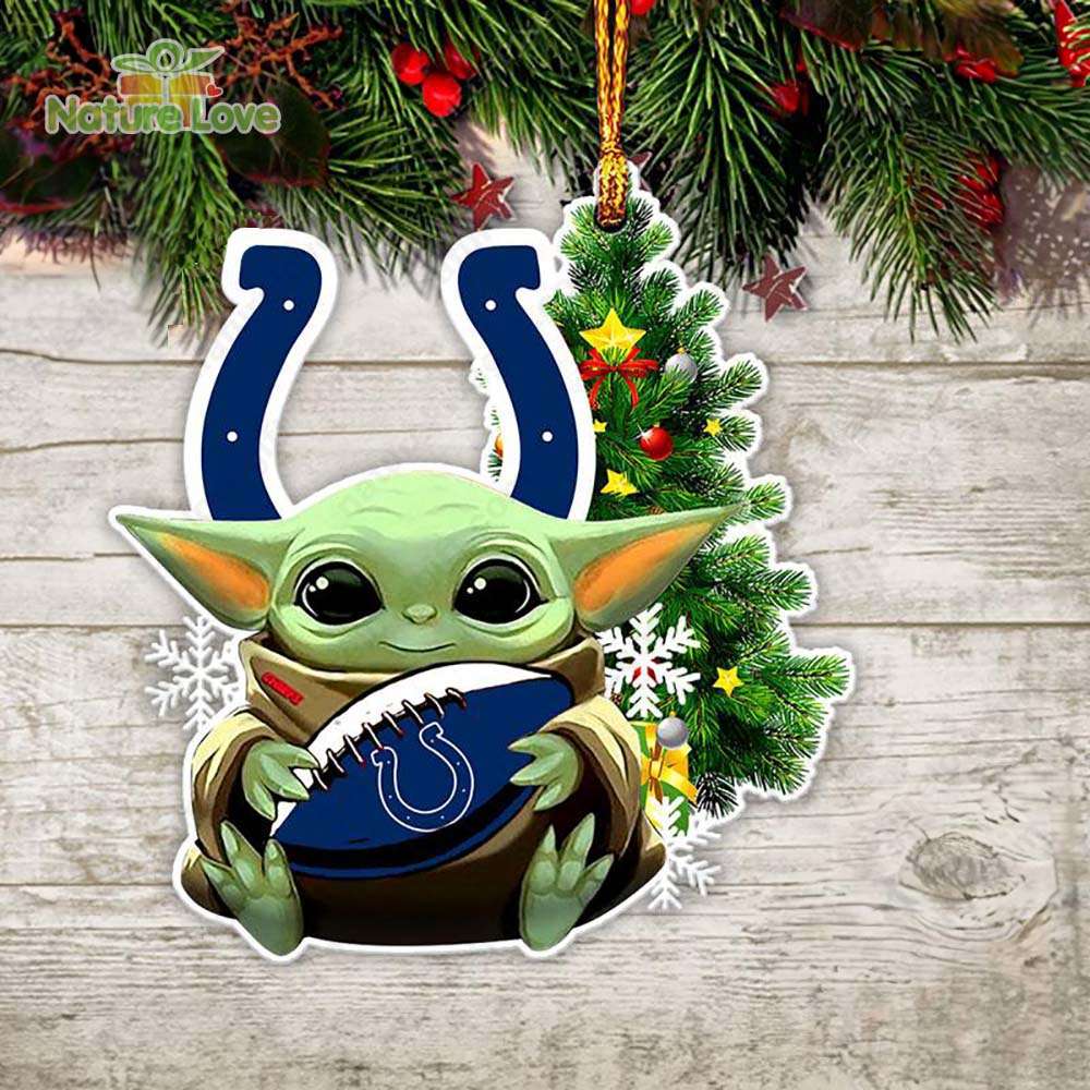 NFL Indianapolis Colts Baby Yoda Christmas Ornament Xmas Tree Decoration