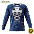 NFL Indianapolis Colts Crewneck Sweatshirt Specialized Kits For Dia De Muertos Show Your Team Spirit
