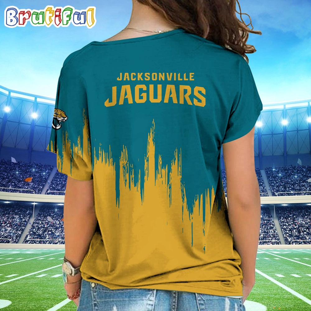 NFL Jacksonville Jaguars Football Team Logo Design One Shoulder Shirt